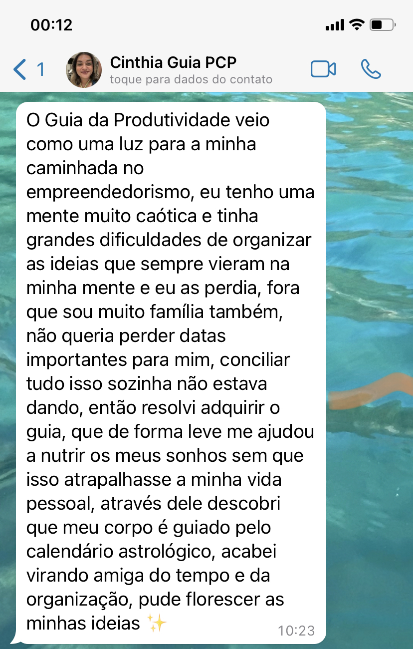 A Cinthia conseguiu se organizar, mesmo tendo uma mente caótica