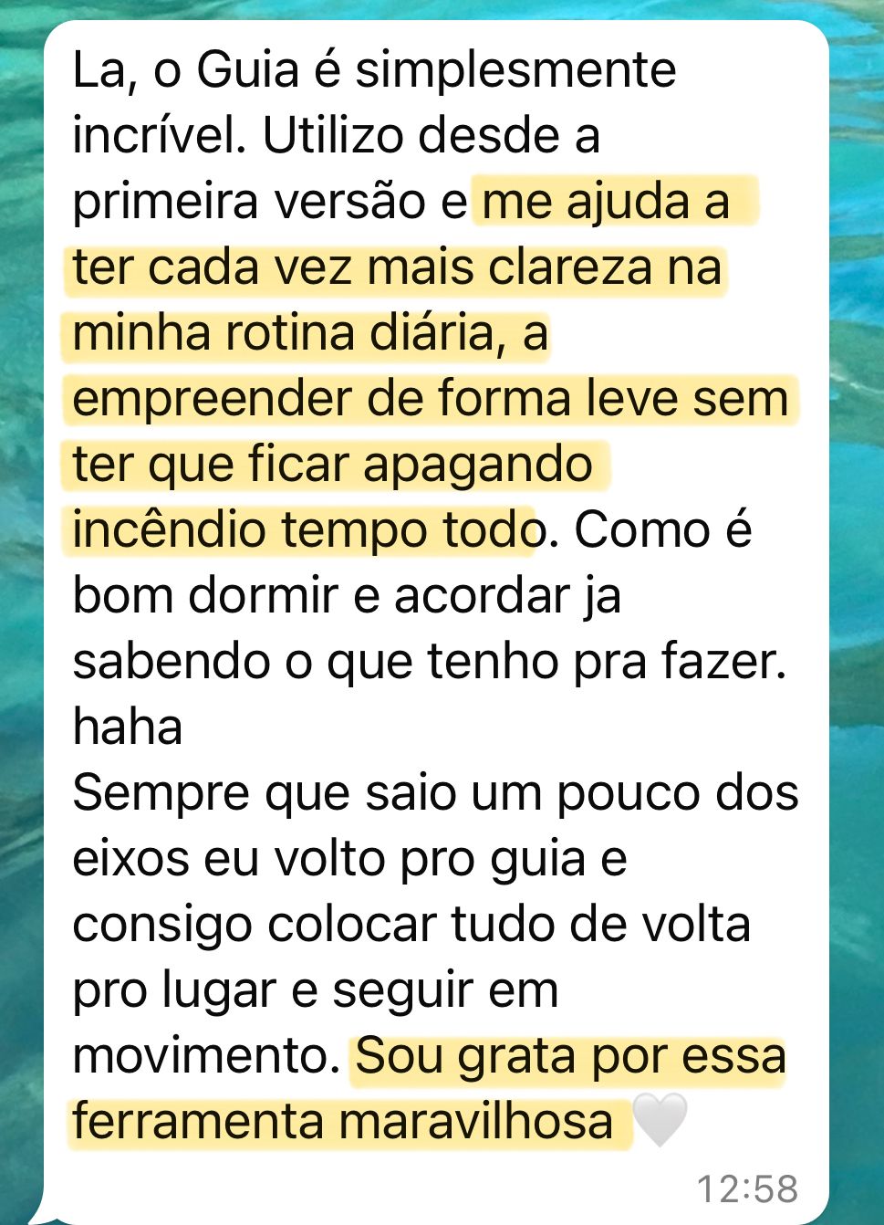 A Thays teve mais clareza na rotina diária e parou de ficar apagando incêndio o tempo todo.