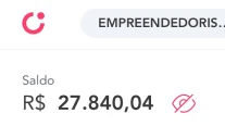 Saldo em conta: R$ 27.840,04